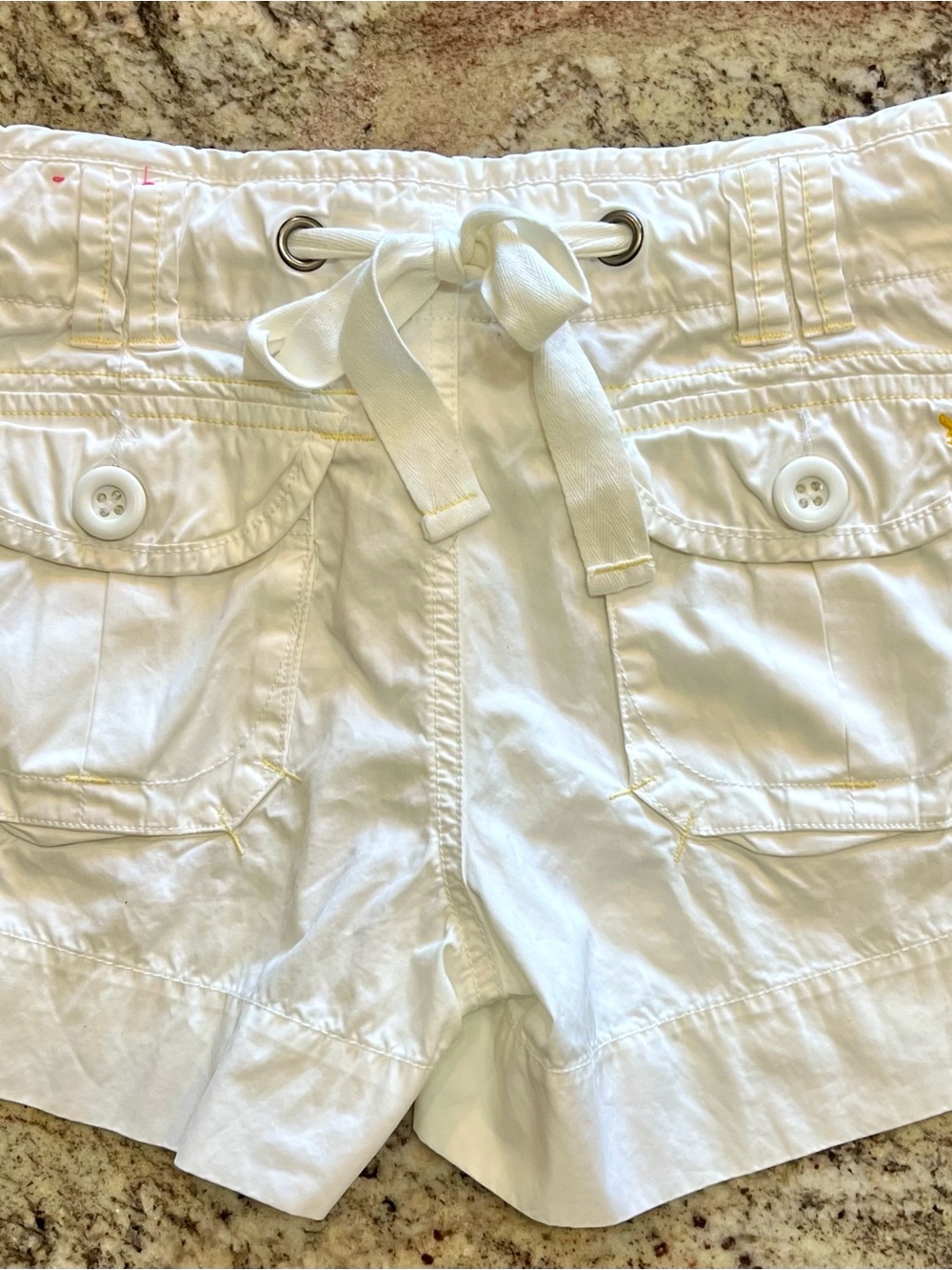 AEO NEW White Women's Casual Cotton Shorts 8 - Picture 6 of 7